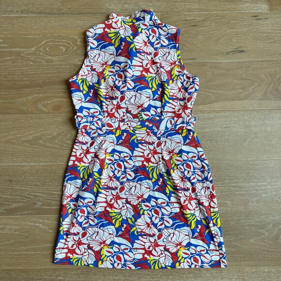 J. McLaughlin Floral Catalina Cloth Popover Sleeveless Belted Dress - Picture 3 of 5